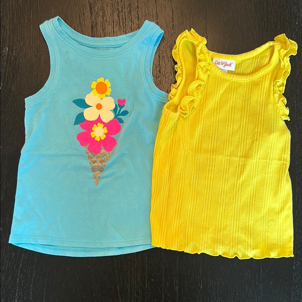 Cat & Jack Kids' Blue and Yellow Tank Tops Bundle